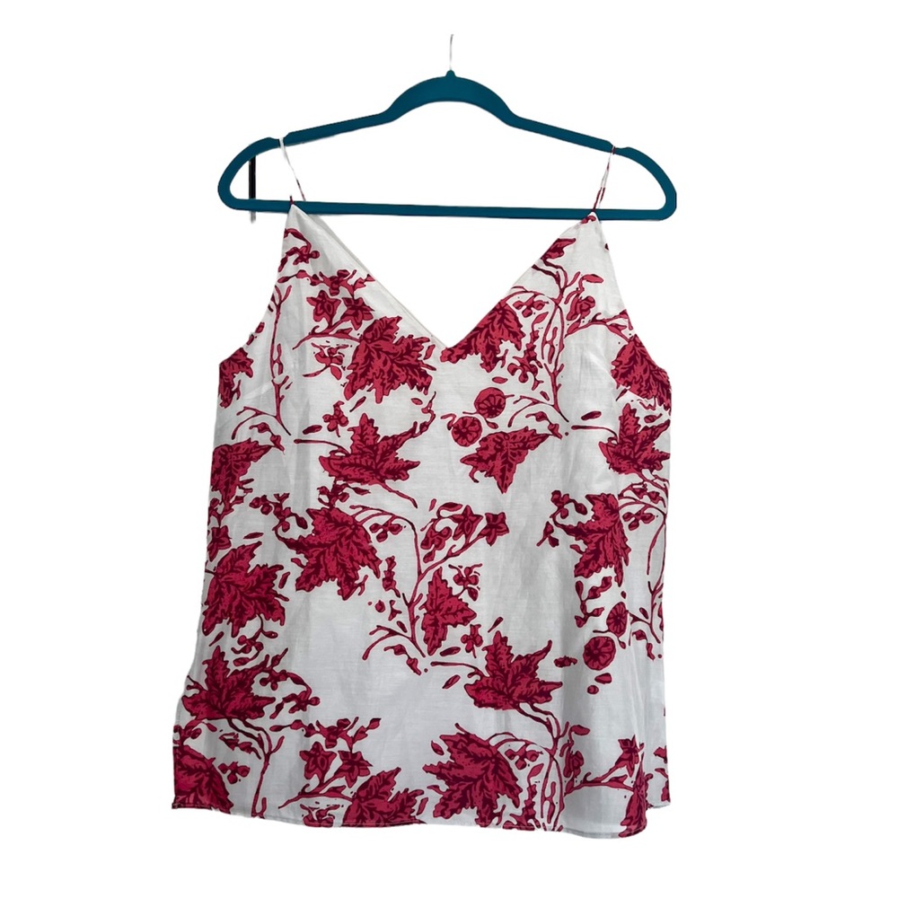 CLUB MONACO | red and white floral tank top women’s medium